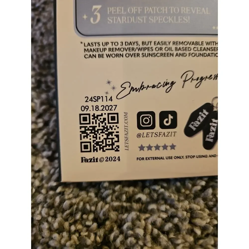 Fazit Makeup Patches Silver‎ Speckles Glitter Freckles 6 Pack Sparkle Glam New